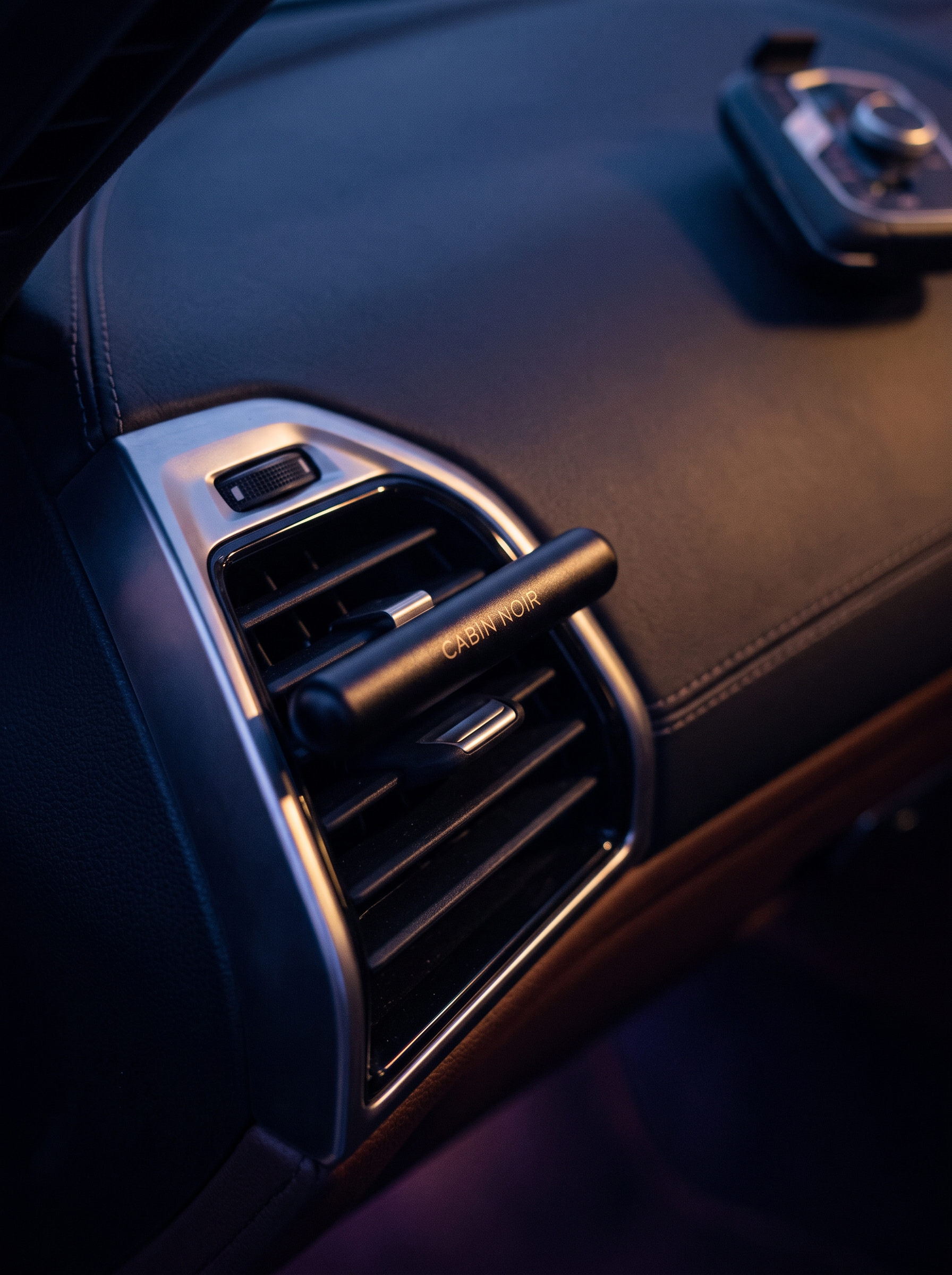 Cabin Noir diffuser held inside a modern car interior