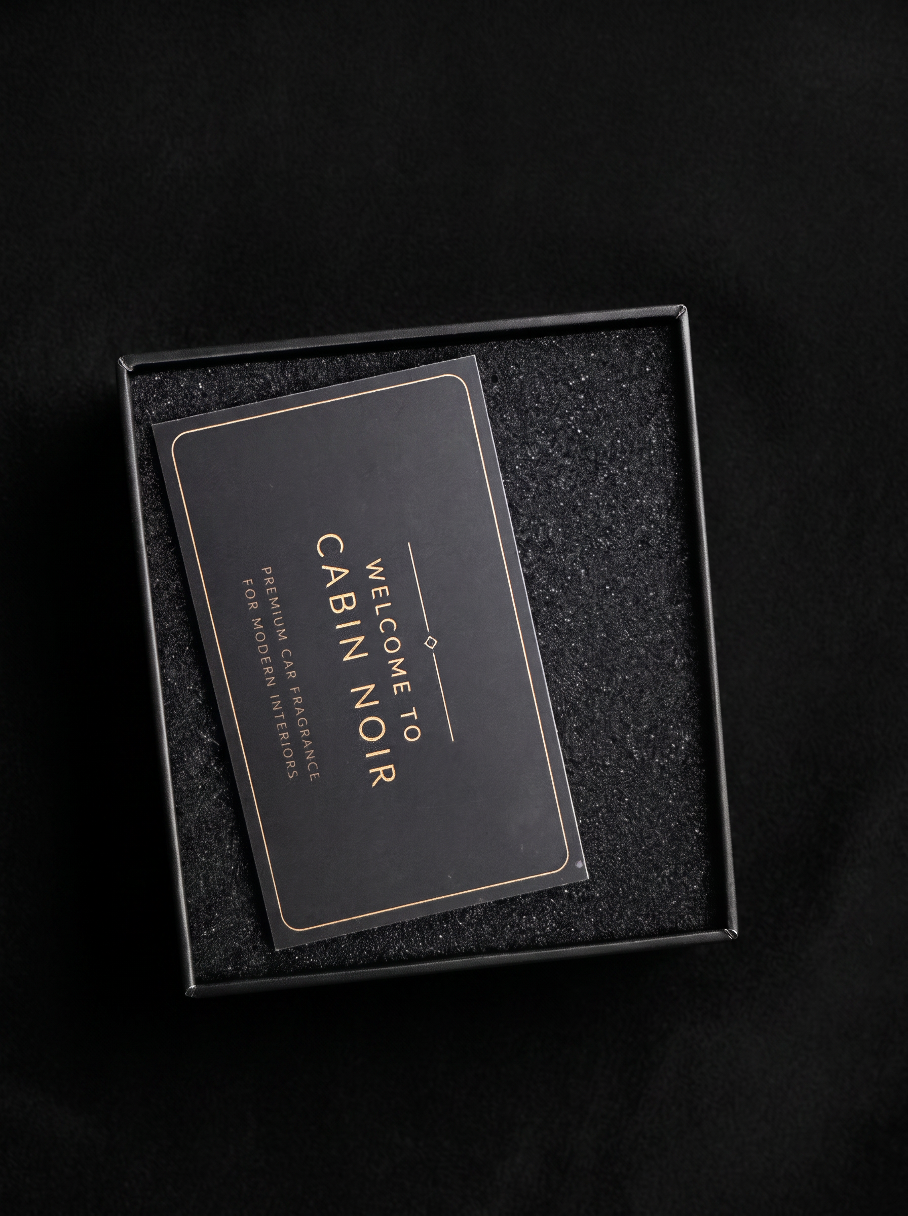 Welcome to Cabin Noir card inside the box